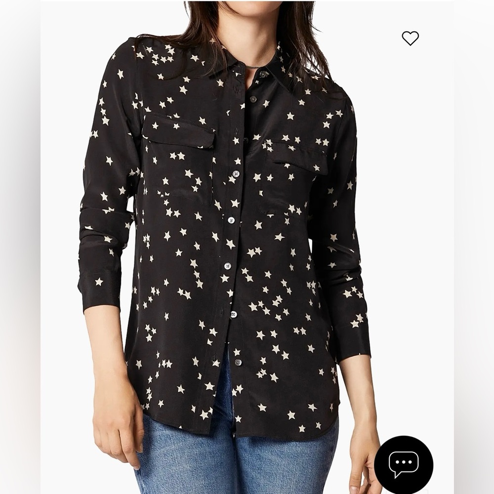 ✨⭐️Equipment Femme, size XS, Women 
Starry Night Slim Signature 100% Silk Shirt